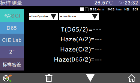 霧度測量結(jié)果界面